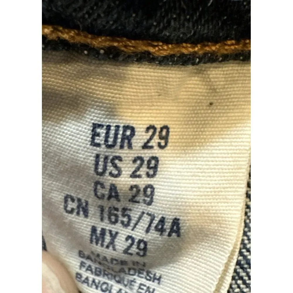 H&M L.O.G.G. Denim Shorts Women's 29‎ Mid Rise Regular Wash Stretch Blue Jean